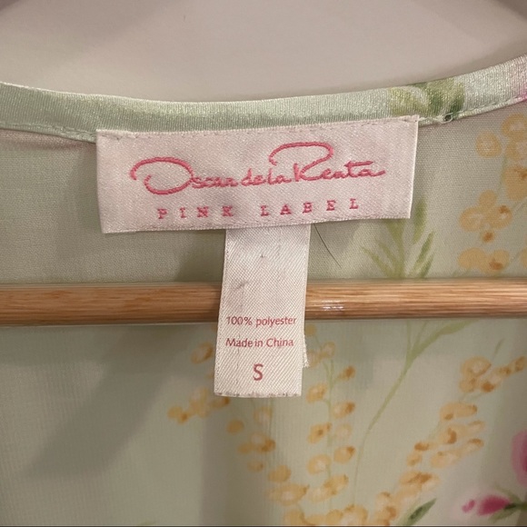 OSCAR DE LA RENTA PINK Long floral robe size 8 - Picture 5 of 6